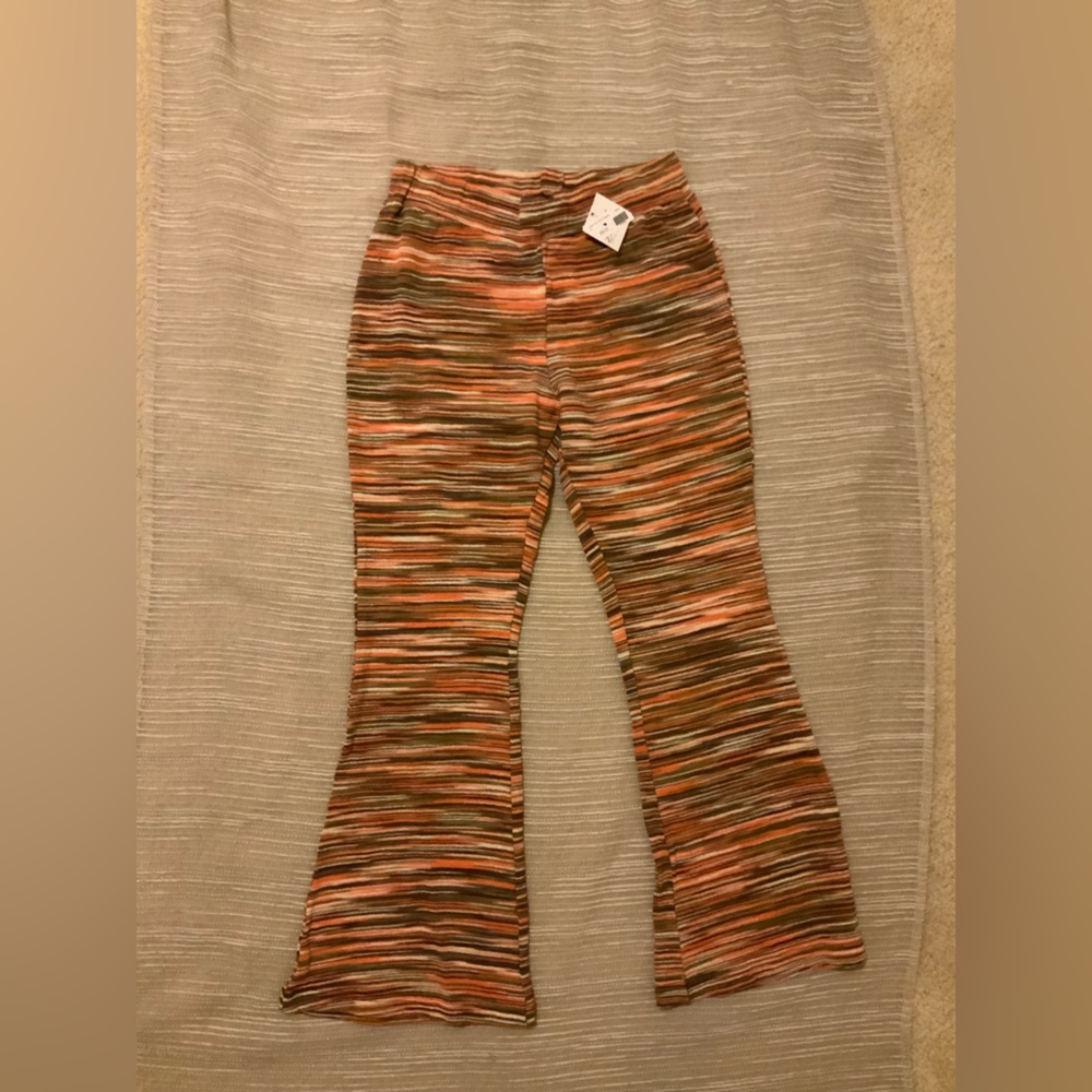 Cotton knitted flare pants